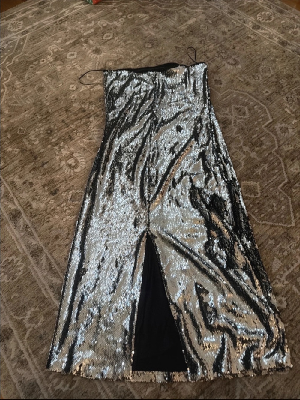 Mango Silver Sequin Maxi Dress - Picture 2 of 4
